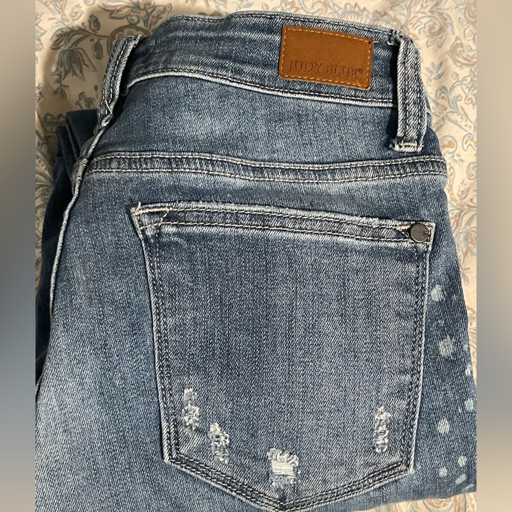 Judy Blue Distressed Blue Women's Skinny Jeans Size 9 - Picture 7 of 10